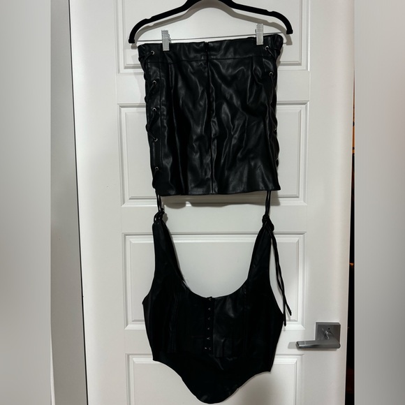 ASOS Faux Leather Skirt and Top Sizes 8, 10 - Picture 2 of 4